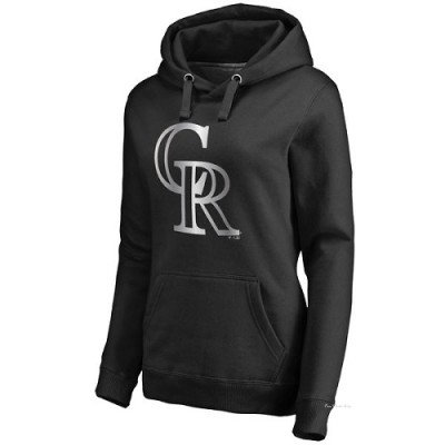 Women's Colorado Rockies Black Platinum Collection Pullover Hoodie -