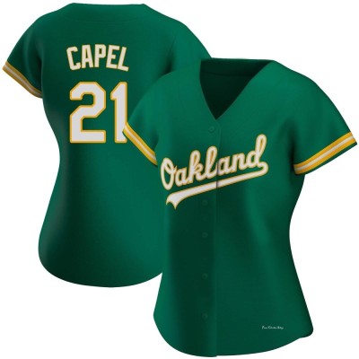 Women's Conner Capel Oakland Athletics Authentic Green Kelly Alternate Jersey