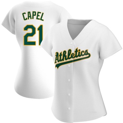 Women's Conner Capel Oakland Athletics Authentic White Home Jersey