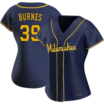 Women's Corbin Burnes Milwaukee Brewers Authentic Navy Alternate Jersey