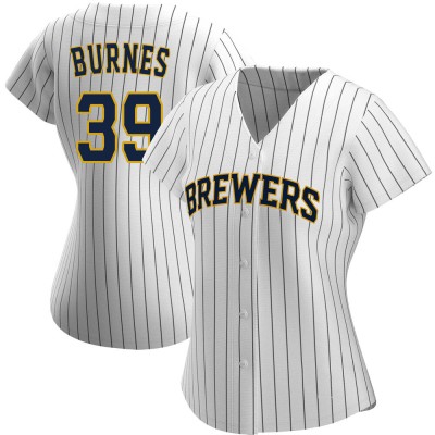 Women's Corbin Burnes Milwaukee Brewers Authentic White/Navy Alternate Jersey