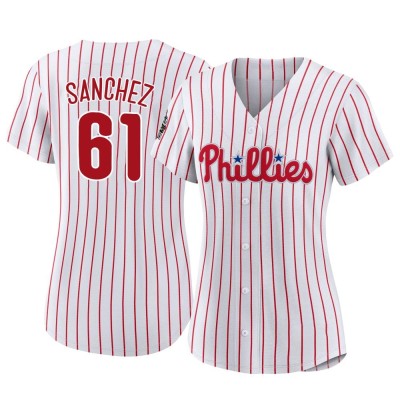 Women's Cristopher Sanchez Philadelphia Phillies Replica White 2022 World Series Home Jersey