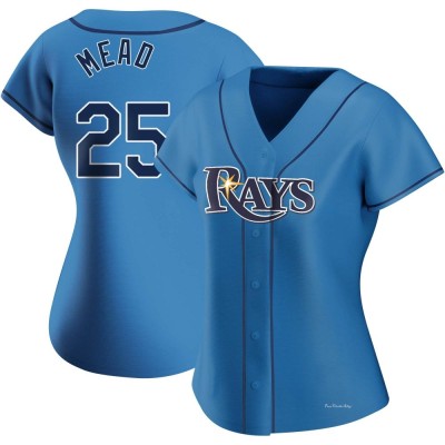 Women's Curtis Mead Tampa Bay Rays Authentic Light Blue Alternate Jersey