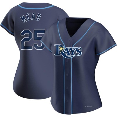 Women's Curtis Mead Tampa Bay Rays Authentic Navy Alternate Jersey