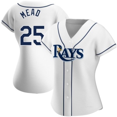 Women's Curtis Mead Tampa Bay Rays Replica White Home Jersey