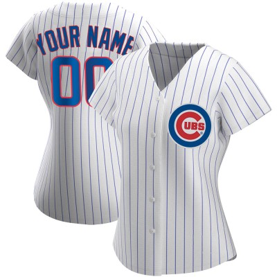 Women's Custom Chicago Cubs Authentic White Home Jersey