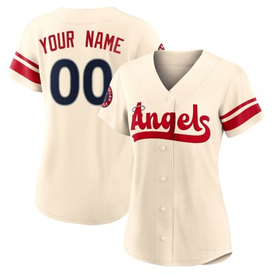 Women's Custom Los Angeles Angels Replica Cream 2022 City Connect Jersey