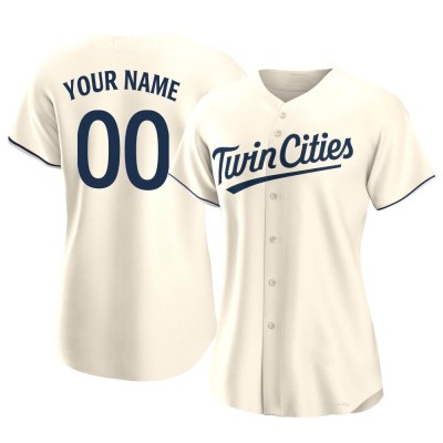 Women's Custom Minnesota Twins Authentic Cream Alternate Jersey