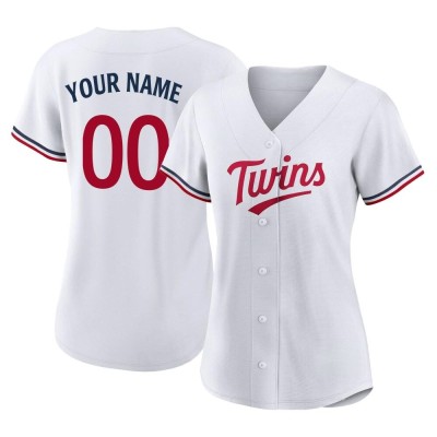 Women's Custom Minnesota Twins Authentic White Home Jersey