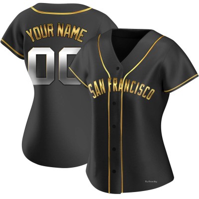 Women's Custom San Francisco Giants Replica Black Golden Alternate Jersey