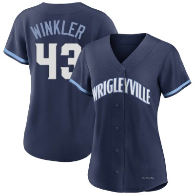 Women's Dan Winkler Chicago Cubs Authentic Navy 2021 City Connect Jersey