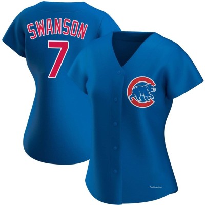 Women's Dansby Swanson Chicago Cubs Authentic Royal Alternate Jersey