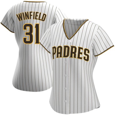 Women's Dave Winfield San Diego Padres Authentic White/Brown Home Jersey