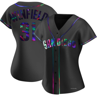 Women's Dave Winfield San Diego Padres Replica Black Holographic Alternate Jersey