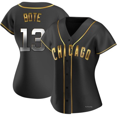 Women's David Bote Chicago Cubs Replica Black Golden Alternate Jersey