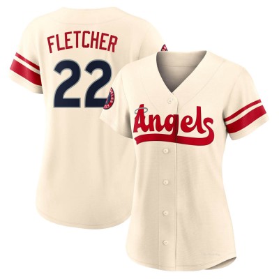 Women's David Fletcher Los Angeles Angels Authentic Cream 2022 City Connect Jersey