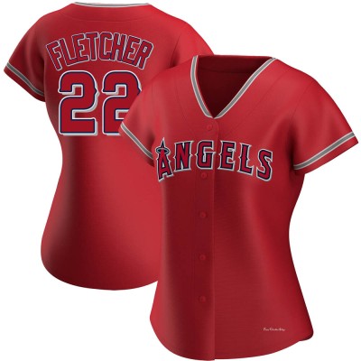 Women's David Fletcher Los Angeles Angels Authentic Red Alternate Jersey