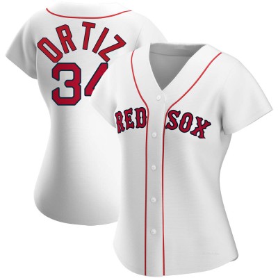 Women's David Ortiz Boston Red Sox Authentic White Home Jersey