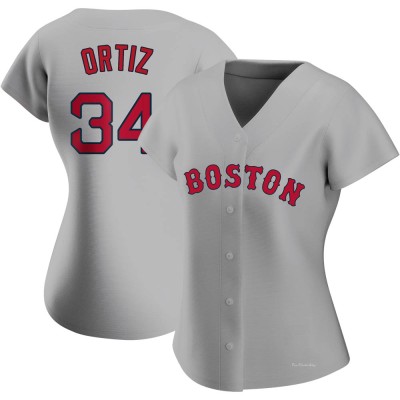 Women's David Ortiz Boston Red Sox Replica Gray Road Jersey