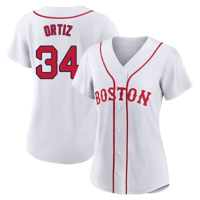 Women's David Ortiz Boston Red Sox Replica White 2021 Patriots' Day Jersey