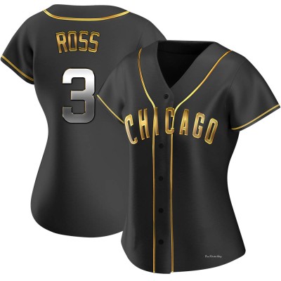 Women's David Ross Chicago Cubs Replica Black Golden Alternate Jersey