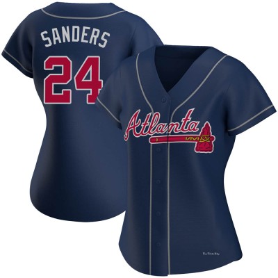 Women's Deion Sanders Atlanta Braves Authentic Navy Alternate Jersey