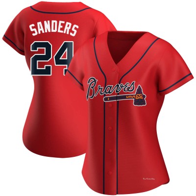 Women's Deion Sanders Atlanta Braves Authentic Red Alternate Jersey