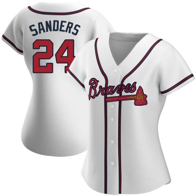 Women's Deion Sanders Atlanta Braves Authentic White Home Jersey