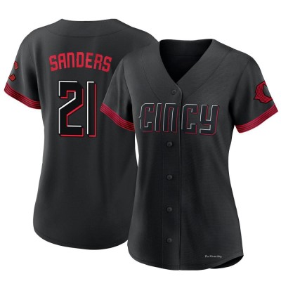 Women's Deion Sanders Cincinnati Reds Authentic Black 2023 City Connect Jersey