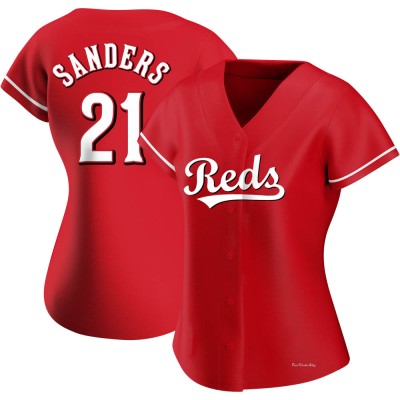 Women's Deion Sanders Cincinnati Reds Authentic Red Alternate Jersey