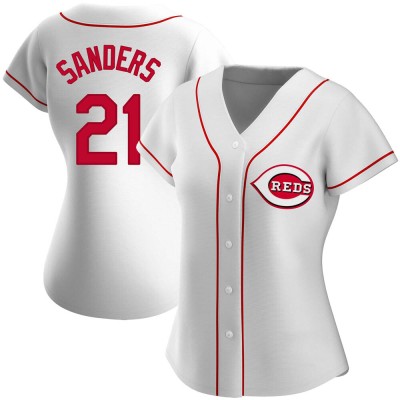 Women's Deion Sanders Cincinnati Reds Authentic White Home Jersey