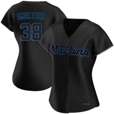 Women's Devin Smeltzer Miami Marlins Authentic Black Alternate Jersey