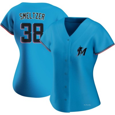 Women's Devin Smeltzer Miami Marlins Authentic Blue Alternate Jersey