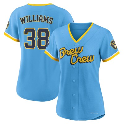 Women's Devin Williams Milwaukee Brewers Authentic Blue Powder 2022 City Connect Jersey