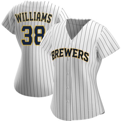 Women's Devin Williams Milwaukee Brewers Authentic White/Navy Alternate Jersey