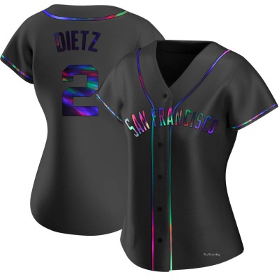 Women's Dick Dietz San Francisco Giants Replica Black Holographic Alternate Jersey