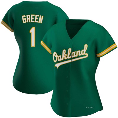 Women's Dick Green Oakland Athletics Authentic Green Kelly Alternate Jersey