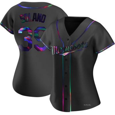 Women's Donovan Solano Minnesota Twins Replica Black Holographic Alternate Jersey