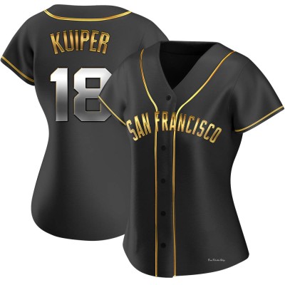 Women's Duane Kuiper San Francisco Giants Replica Black Golden Alternate Jersey