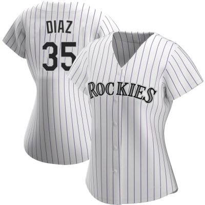 Women's Elias Diaz Colorado Rockies Authentic White Home Jersey