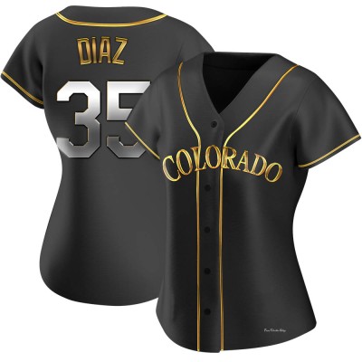 Women's Elias Diaz Colorado Rockies Replica Black Golden Alternate Jersey