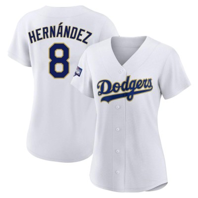 Women's Enrique Hernandez Los Angeles Dodgers Authentic White/Gold 2021 Gold Program Player Jersey