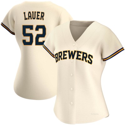 Women's Eric Lauer Milwaukee Brewers Authentic Cream Home Jersey