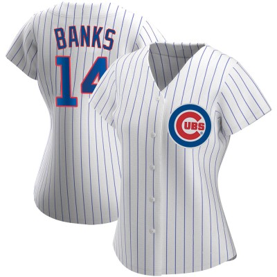 Women's Ernie Banks Chicago Cubs Authentic White Home Jersey