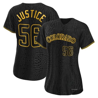 Women's Evan Justice Colorado Rockies Authentic Black Snake Skin City Jersey