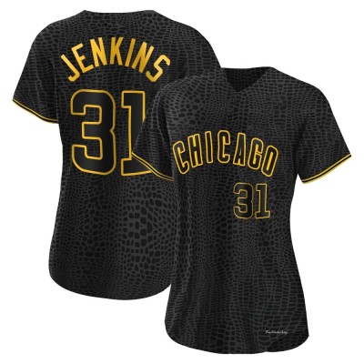 Women's Ferguson Jenkins Chicago Cubs Authentic Black Snake Skin City Jersey