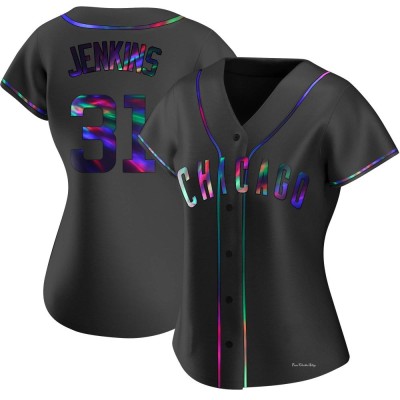 Women's Ferguson Jenkins Chicago Cubs Replica Black Holographic Alternate Jersey