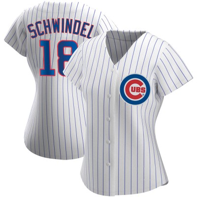 Women's Frank Schwindel Chicago Cubs Authentic White Home Jersey