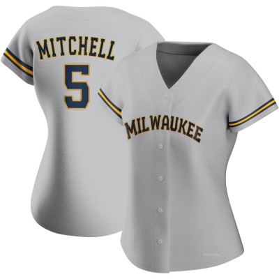 Women's Garrett Mitchell Milwaukee Brewers Authentic Gray Road Jersey