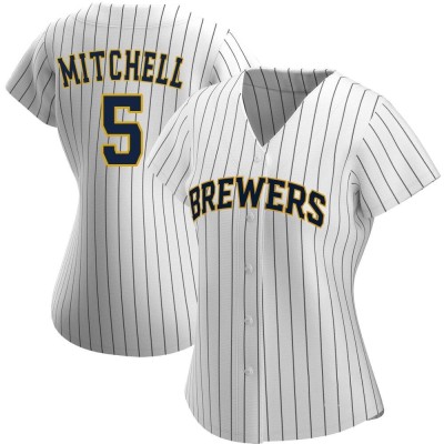 Women's Garrett Mitchell Milwaukee Brewers Authentic White/Navy Alternate Jersey